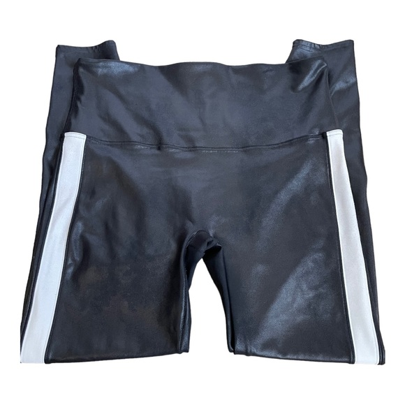 SPANX Faux Leather Side Stripe Leggings 2X Black - Picture 4 of 14